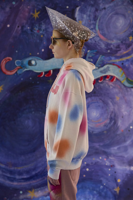 73.Kiraneko spray dye urake Hoodie 詳細画像