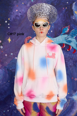 73.Kiraneko spray dye urake Hoodie 詳細画像