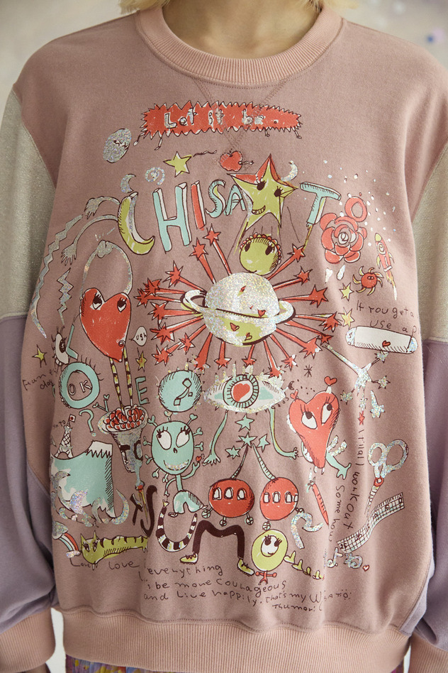 35.Let It Be Print Mini Urake Tops 詳細画像 oatmeal 4