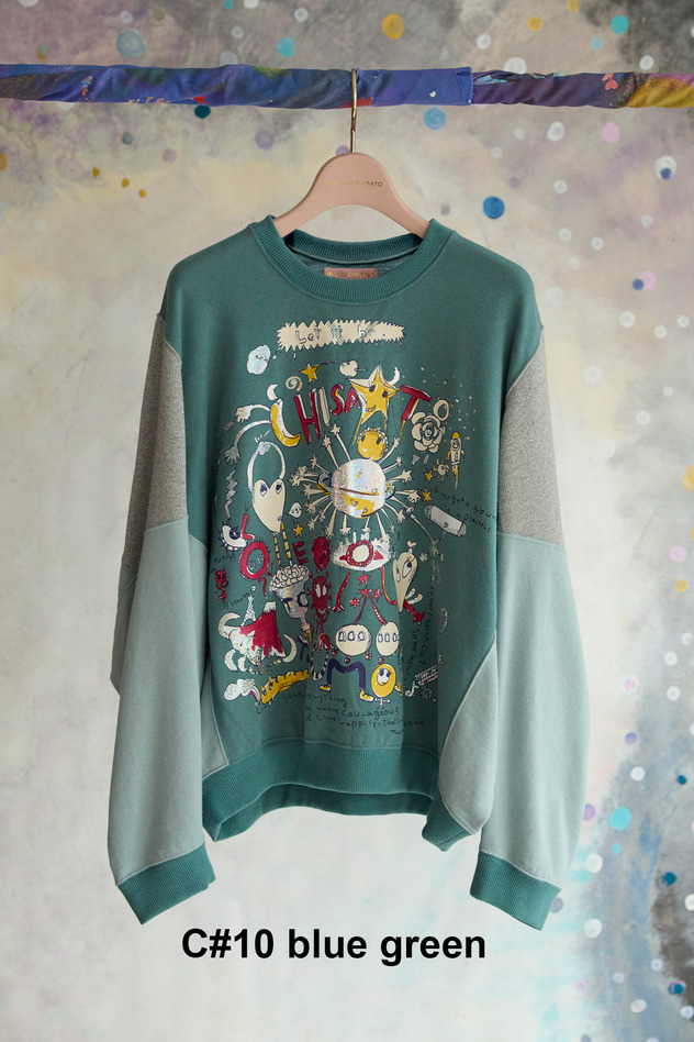 35.Let It Be Print Mini Urake Tops 詳細画像 blue green 1