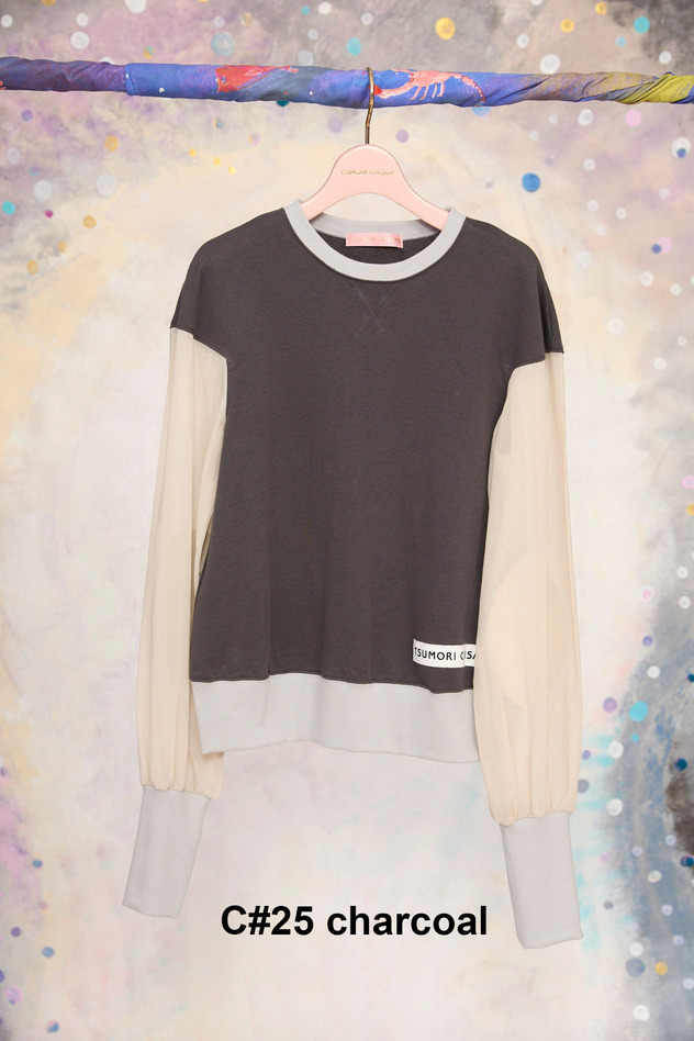 23.Organdy docking urake Tops 詳細画像 charcoal gray 1