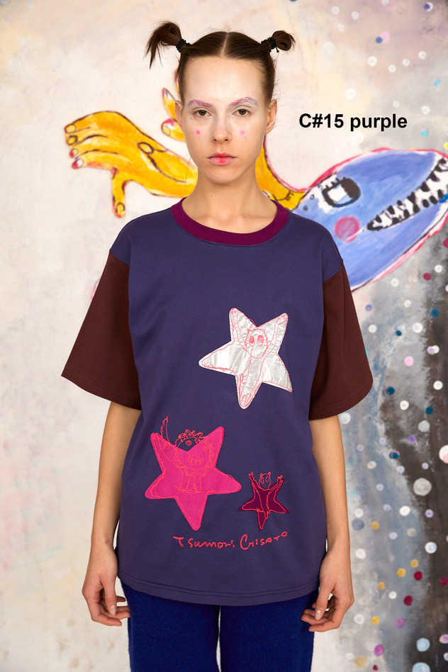 22.Alien Embroidery T-shirt 詳細画像 purple 1
