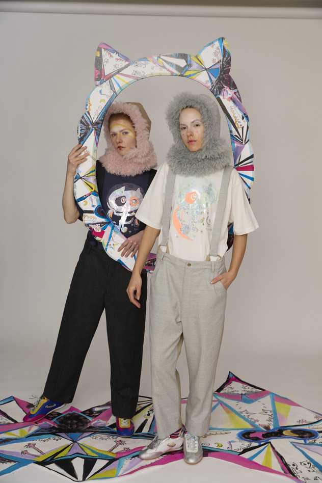 18.Cat on the moon T-shirt 詳細画像 off white&times;black 8