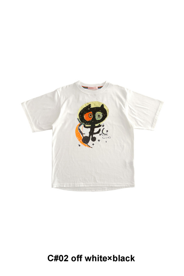 18.Cat on the moon T-shirt 詳細画像 off white&times;black 1