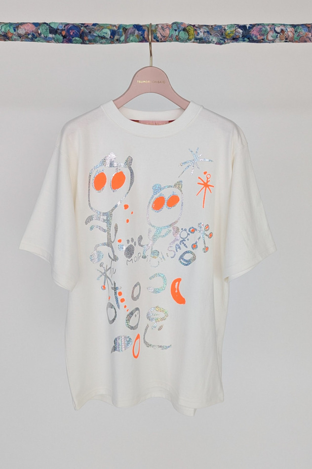 Look at cats T-shirt 詳細画像 off white&times;black 8