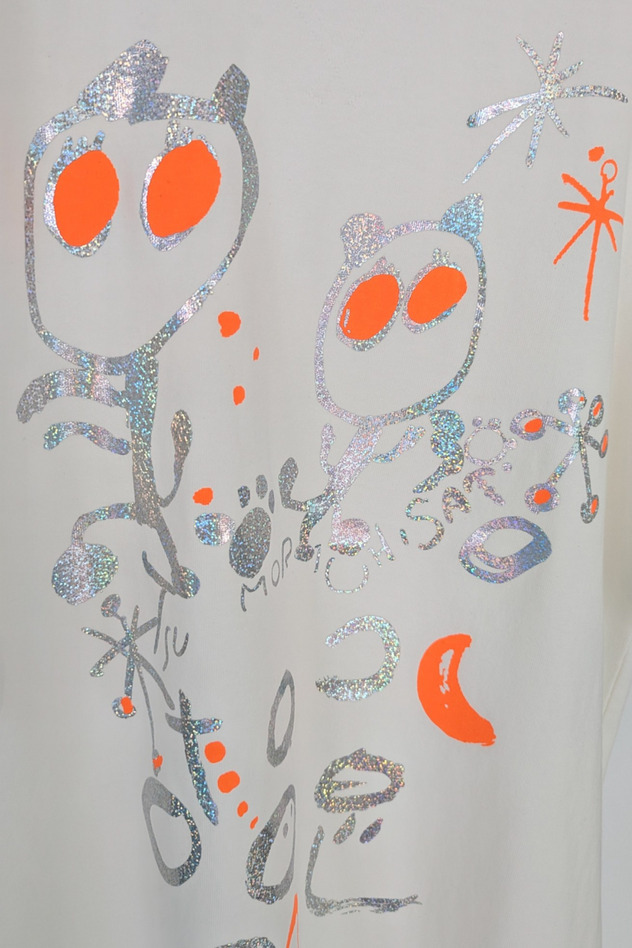 Look at cats T-shirt 詳細画像 off white&times;black 9
