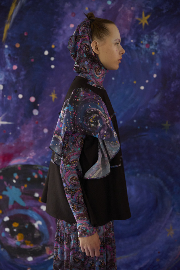 5.Andromeda print Jersey tops 詳細画像 navy 4