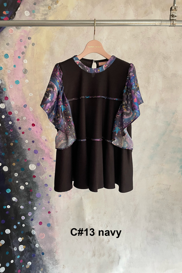 5.Andromeda print Jersey tops 詳細画像 navy 5