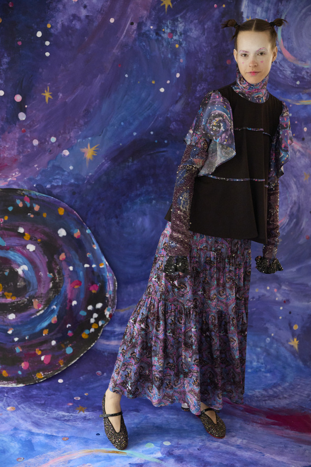 5.Andromeda print Jersey tops 詳細画像 navy 8