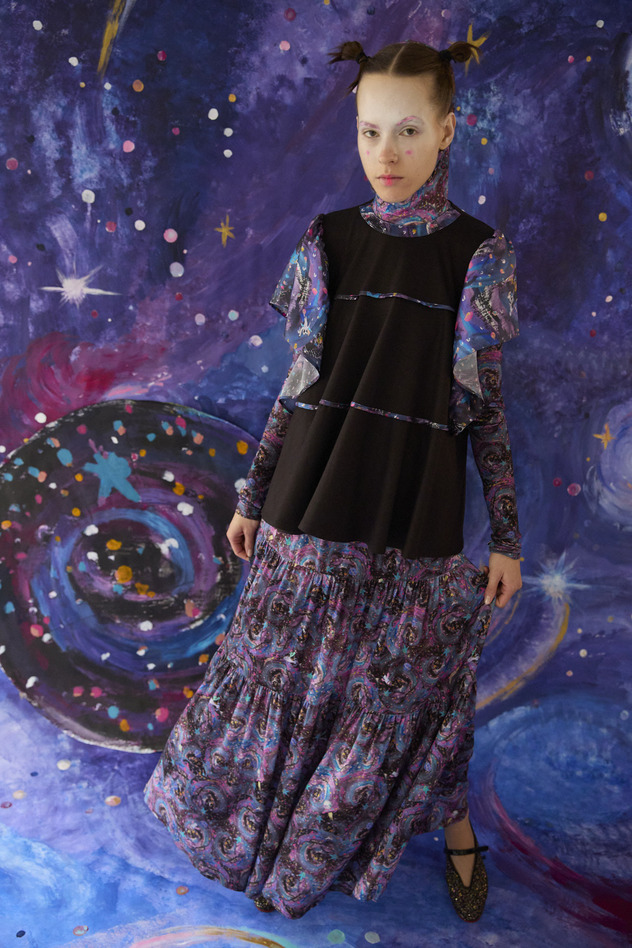 5.Andromeda print Jersey tops 詳細画像 navy 9