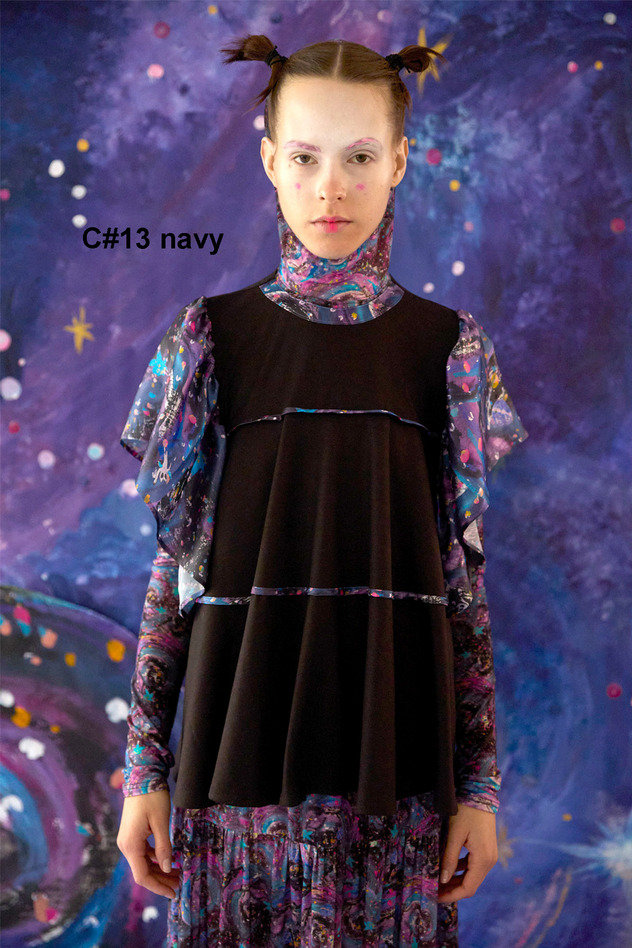 5.Andromeda print Jersey tops 詳細画像 navy 1