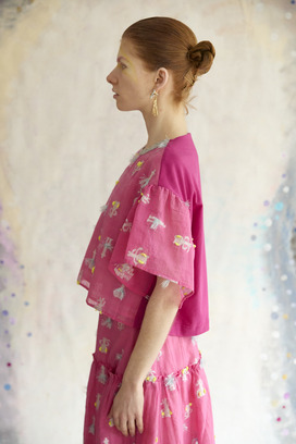 55.Cosmic Cat & Swan jersey Tops 詳細画像