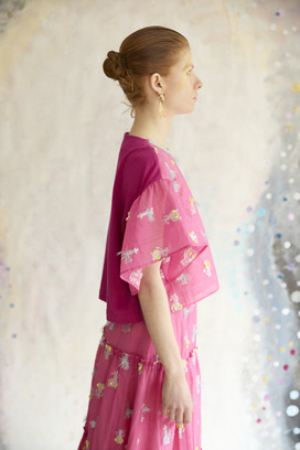 55.Cosmic Cat & Swan jersey Tops 詳細画像