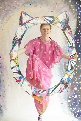 55.Cosmic Cat & Swan jersey Tops 詳細画像