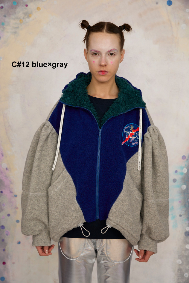 61.Angola Pile Blouson 詳細画像 blue&times;gray 1