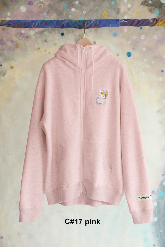 64.Space cat patch urake Hoodie 詳細画像 pink 1