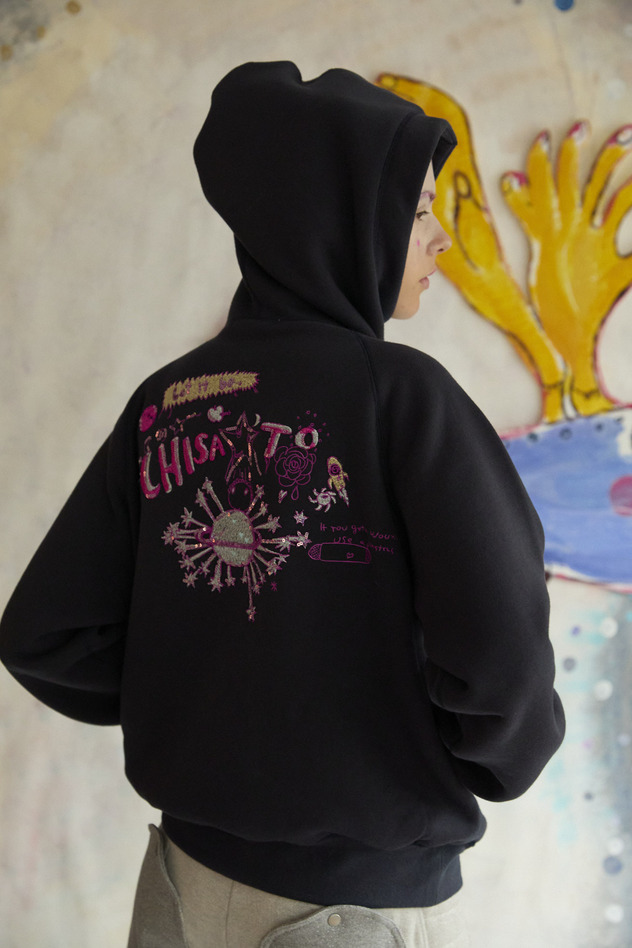 66.Let It Be Embroidery Urake Hoodie 詳細画像 ivory 10