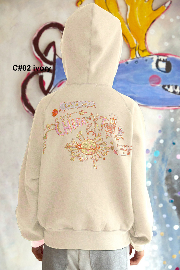 66.Let It Be Embroidery Urake Hoodie 詳細画像 ivory 7