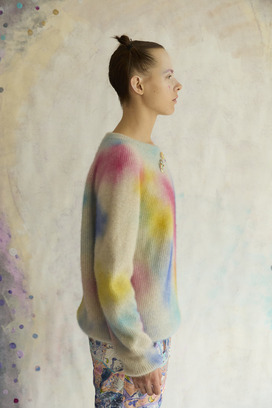 116.Blue Fox spray dye Sweater 詳細画像