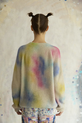 116.Blue Fox spray dye Sweater 詳細画像