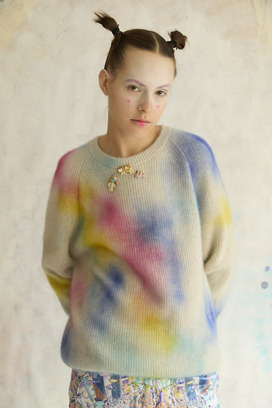 116.Blue Fox spray dye Sweater 詳細画像