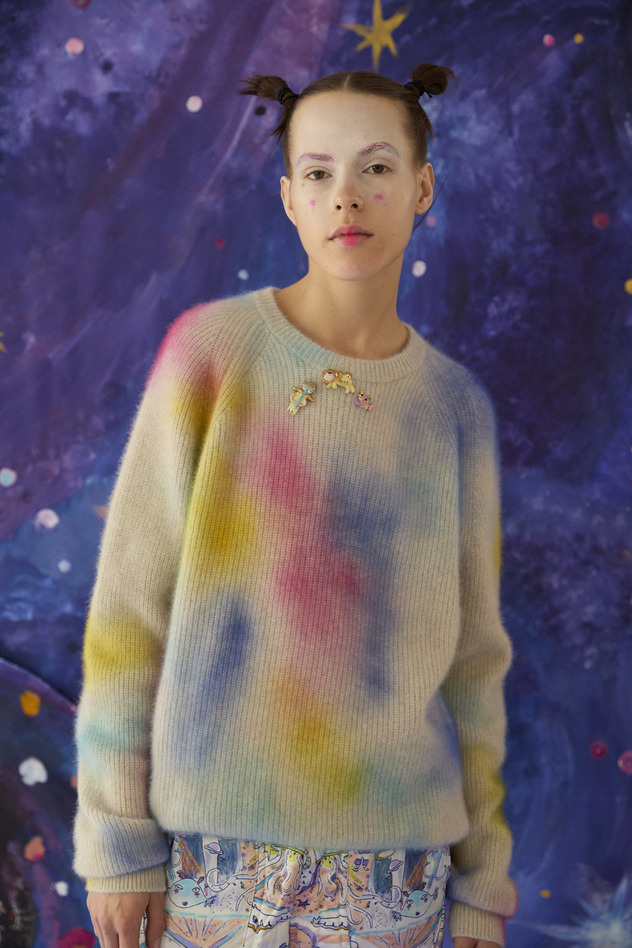 116.Blue Fox spray dye Sweater 詳細画像 multi 5