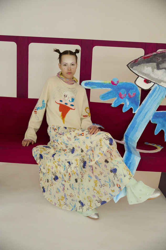 85.Space Knit Tops 詳細画像 off white 3