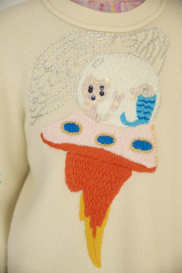 85.Space Knit Tops 詳細画像 off white 5