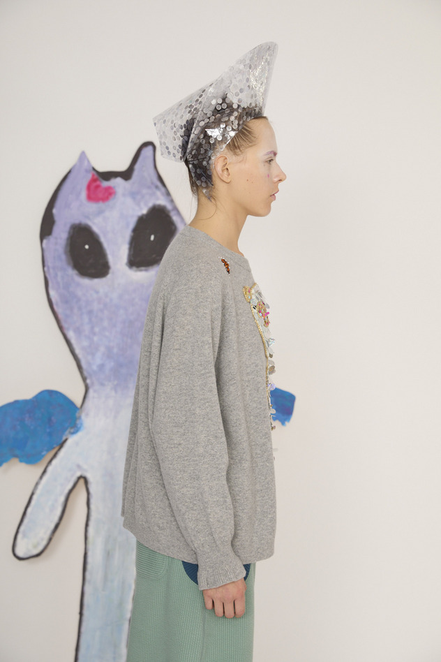 83.Alien Cat Knit Tops 詳細画像 navy 11