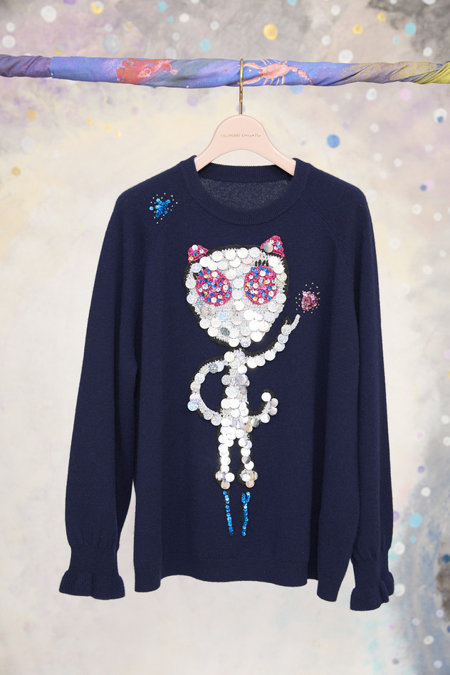 83.Alien Cat Knit Tops 詳細画像 navy 4