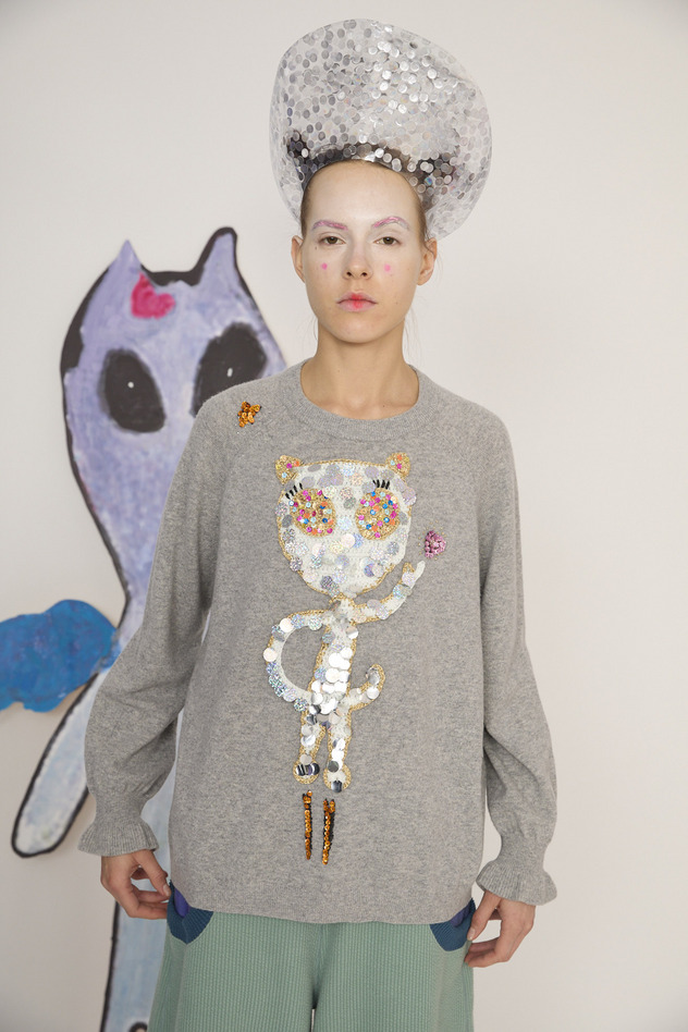 83.Alien Cat Knit Tops 詳細画像 navy 7