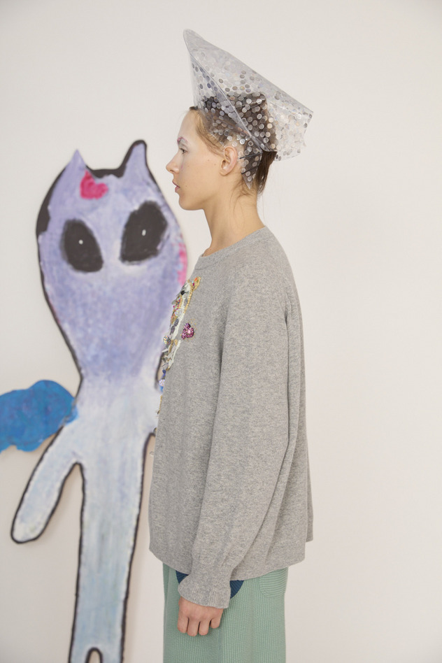 83.Alien Cat Knit Tops 詳細画像 navy 9