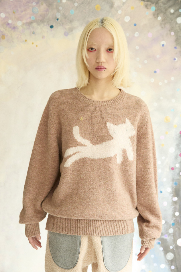 91.Cat Knit Tops 詳細画像 light blue 8