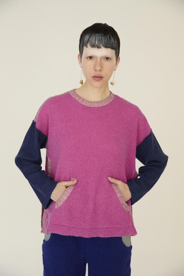 36.Gather Docking Knit 詳細画像 light blue 2