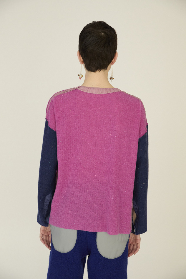 36.Gather Docking Knit 詳細画像 light blue 6