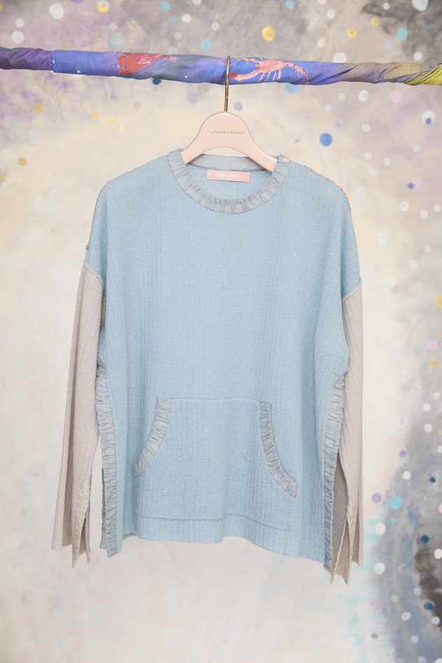 36.Gather Docking Knit 詳細画像 light blue 8