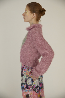 77.Lame fur Knit Tops 詳細画像