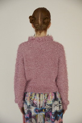 77.Lame fur Knit Tops 詳細画像