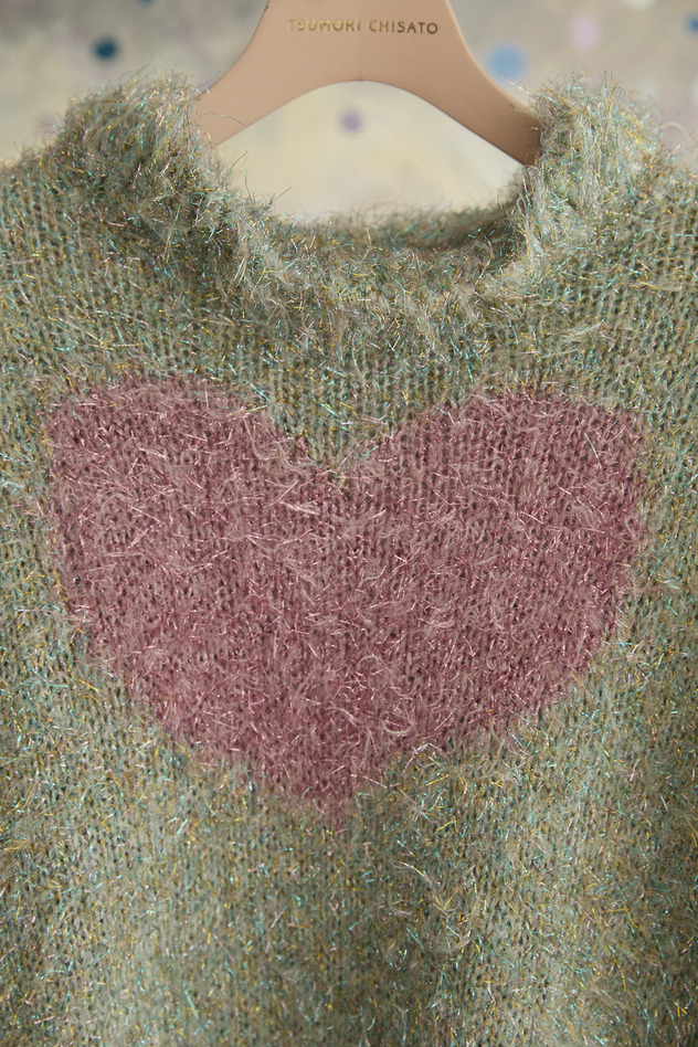 77.Lame fur Knit Tops 詳細画像 blue 3