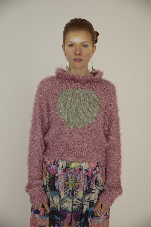 77.Lame fur Knit Tops 詳細画像 blue 5