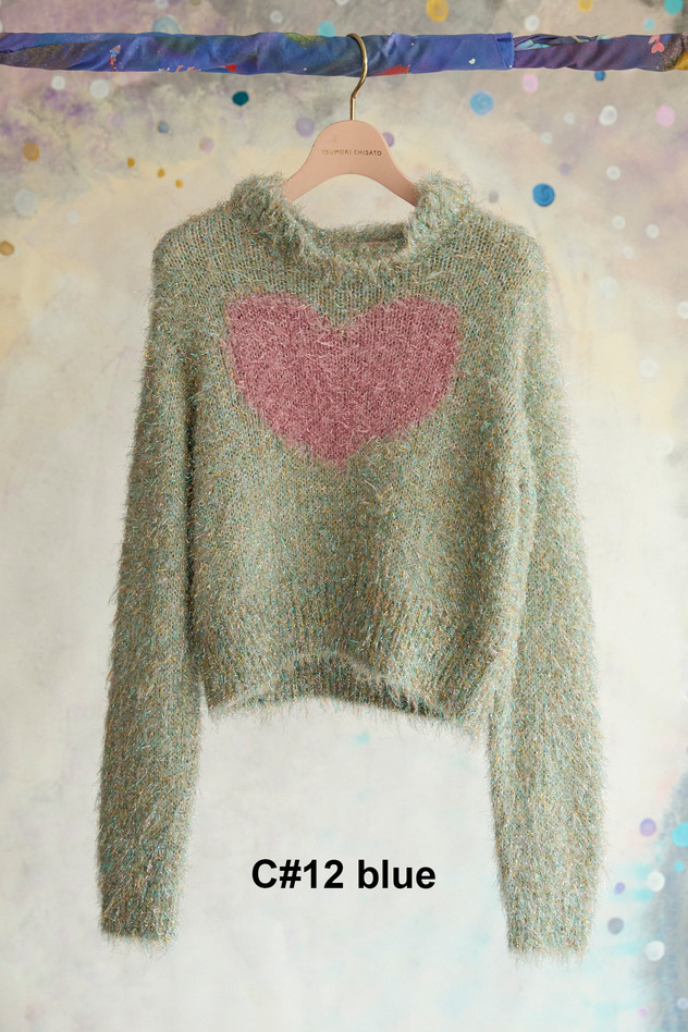 77.Lame fur Knit Tops 詳細画像 blue 1
