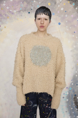 79.Cashmere Fur&times; Lame Fur Knit Tops 詳細画像