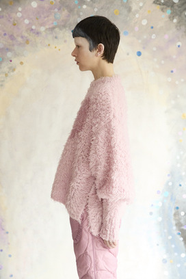 79.Cashmere Fur&times; Lame Fur Knit Tops 詳細画像