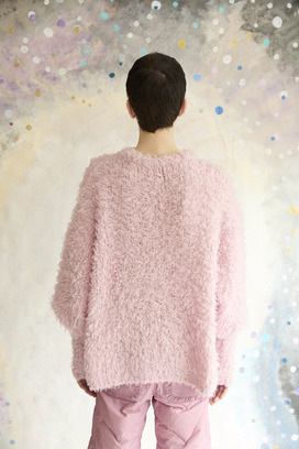 79.Cashmere Fur&times; Lame Fur Knit Tops 詳細画像