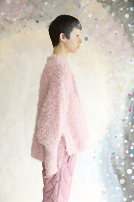79.Cashmere Fur&times; Lame Fur Knit Tops 詳細画像