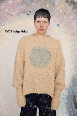 79.Cashmere Fur&times; Lame Fur Knit Tops 詳細画像