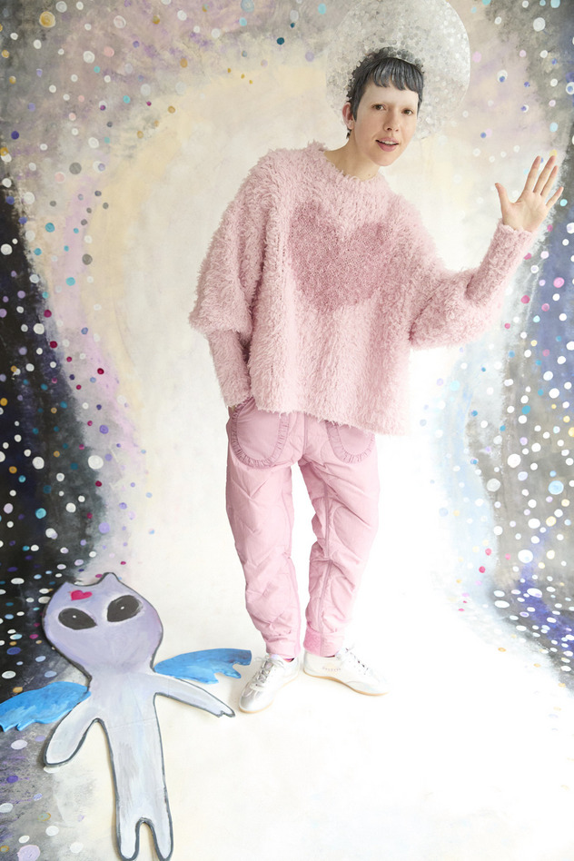 79.Cashmere Fur&times; Lame Fur Knit Tops 詳細画像 beige&times;blue 14