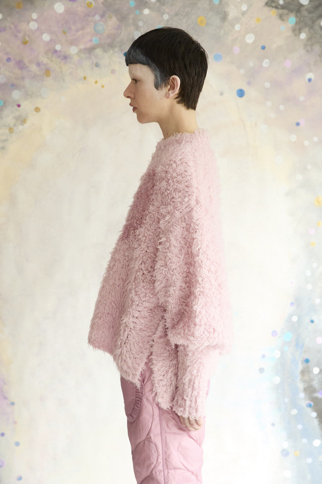 79.Cashmere Fur&times; Lame Fur Knit Tops 詳細画像 beige&times;blue 3
