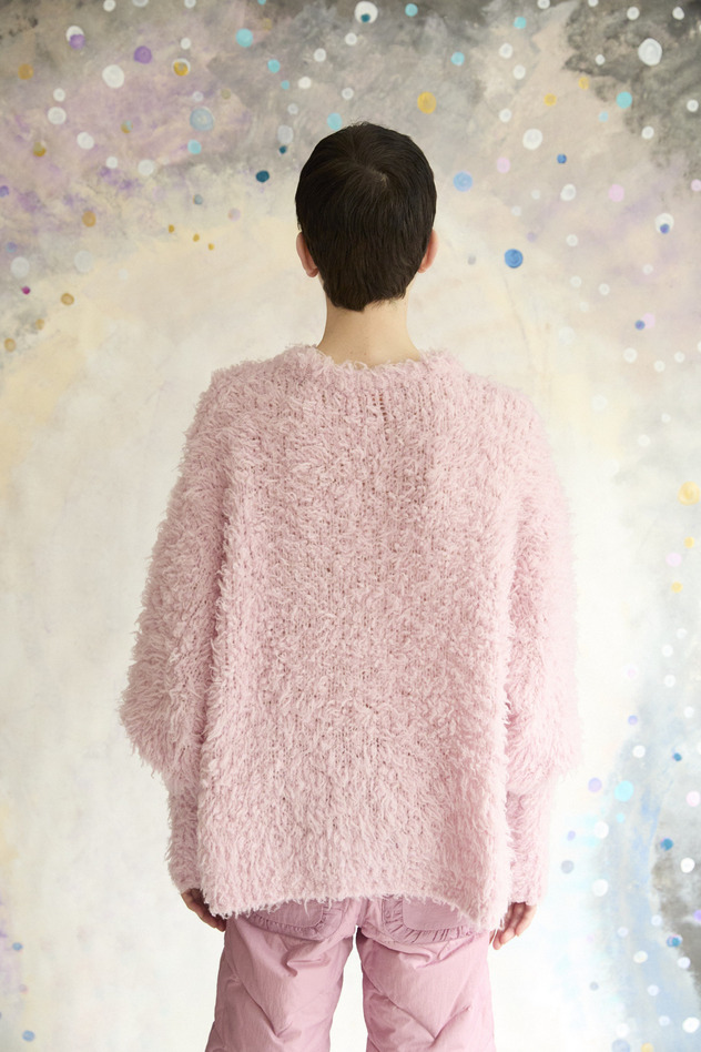 79.Cashmere Fur&times; Lame Fur Knit Tops 詳細画像 beige&times;blue 4