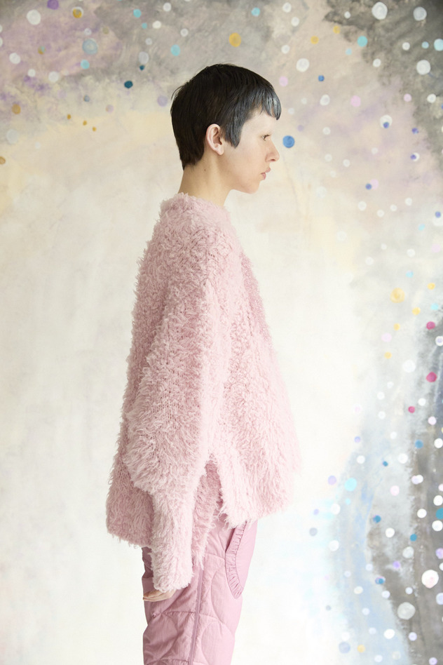 79.Cashmere Fur&times; Lame Fur Knit Tops 詳細画像 beige&times;blue 5